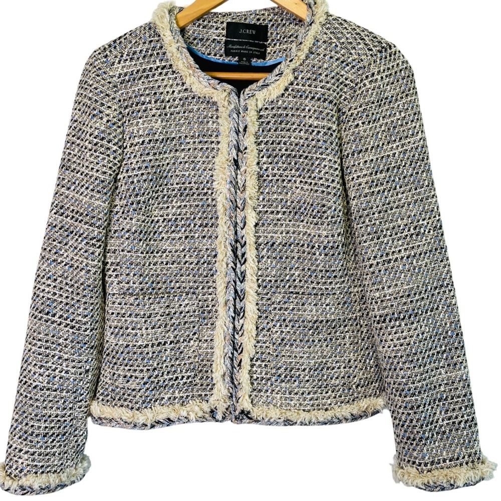 J. Crew Braided trim jacket in speckled tweed, Size US 6 NWOT - Picture 2 of 16